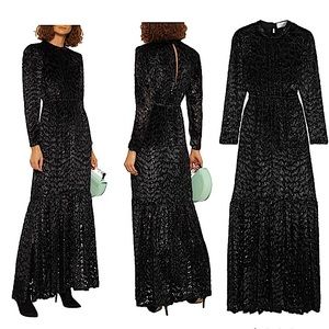 A.L.C. Black Lace Long Sleeve Maxi Dress